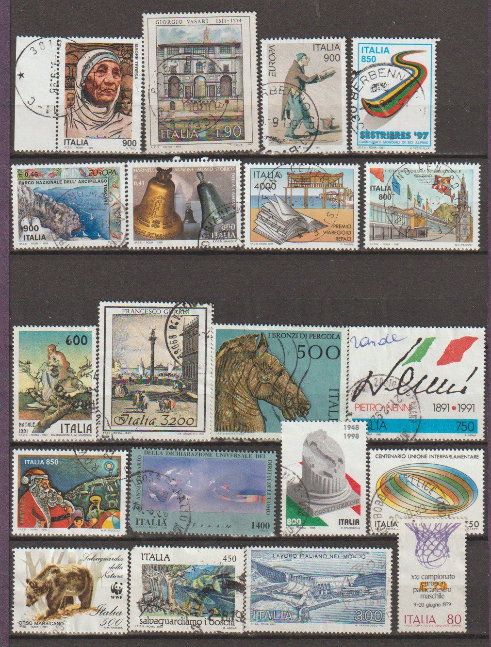 Alle Briefmarken: Italie 1979-1998 – Gebraucht aus Crans-Montana von kira56