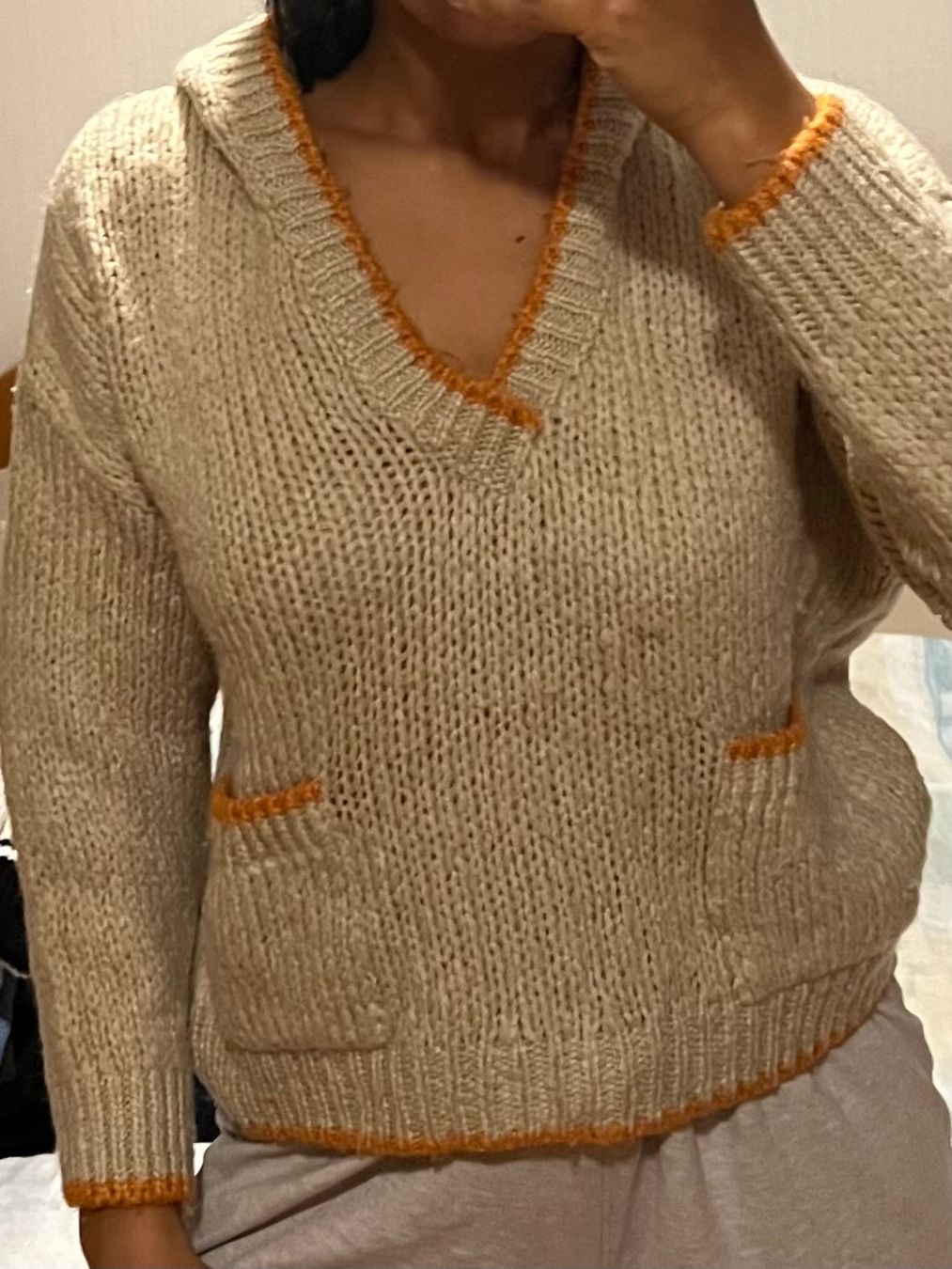 Mango Maglioni & Felpe: Strickpullover mit Kapuze, Beige, Mango, Grösse S – Nuovo (secondo la descrizione) da Zürich venduto da celineaceline 1