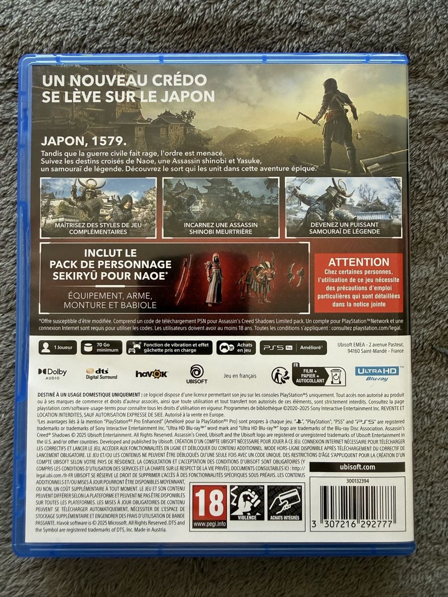 Sony Giochi: Jeu PS5 Assassin's Creed Shadows Limited Edition – Usato da Jussy venduto da Wolfy73 1