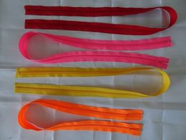 Reissverschlüsse 4 Stück OHNE Schieber 75-100cm. Neon farbig