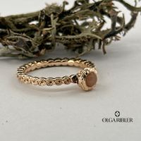 Ring Carneol – 4 mm – Silber rosévergoldet – Gr. 55