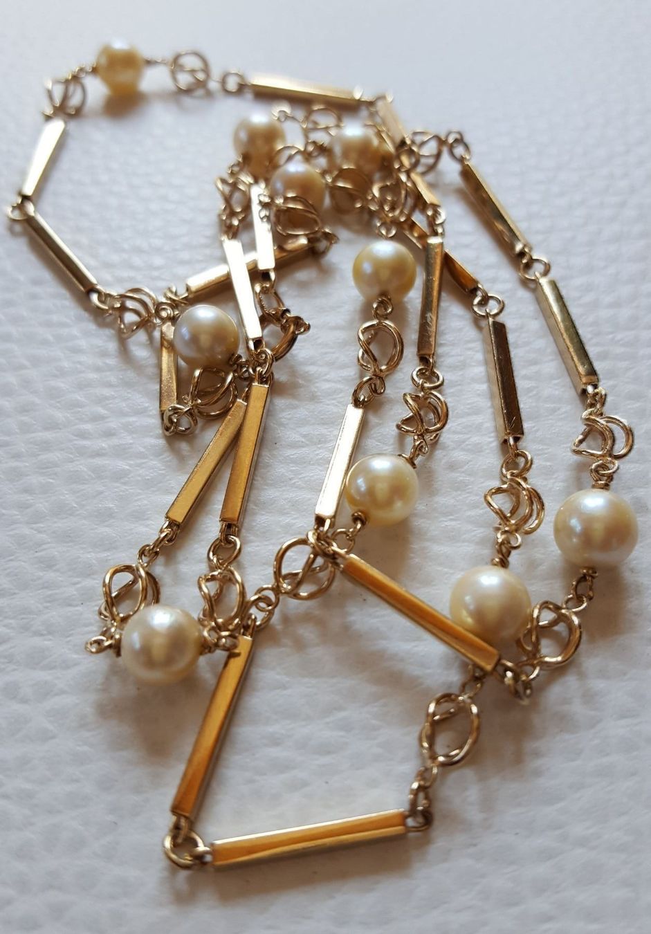 Catenine: Massiv Gold Kette mit Perlen – Usato da Wald ZH venduto da Dasilver 7