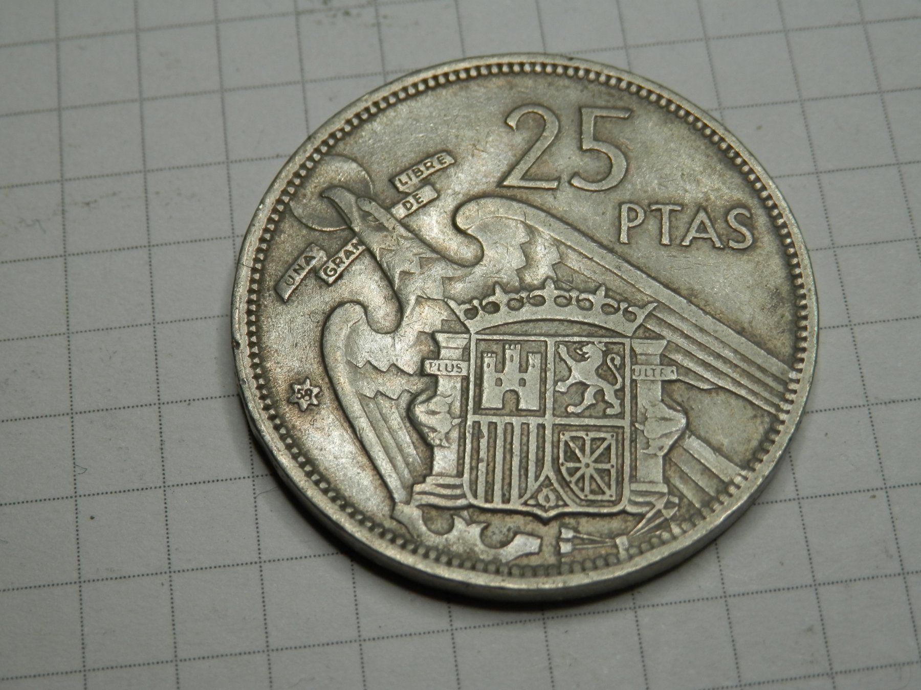 Tutti le monete: Spanien 25 Peseten, 1957 – Usato da Weiach venduto da weiach81