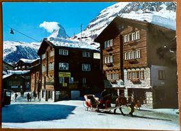 Zermatt - Cervin - Traineau avec cheval dans le village