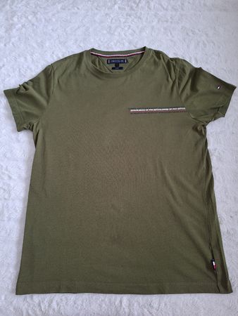 Tee-shirt Tommy Hilfiger vert olive T. L slim fit homme 