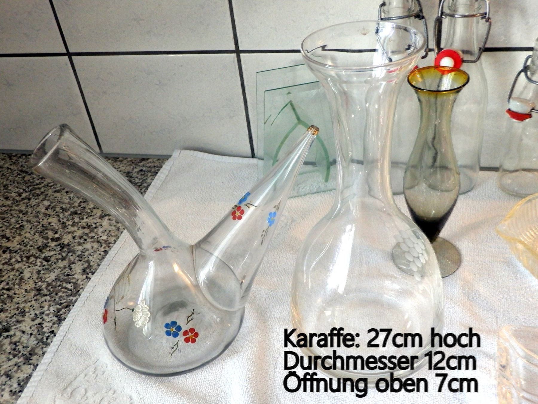 Caraffe: Lot Glaswaren, Karaffen, Flaschen, Vasen – Usato da Ueberstorf venduto da dinbau 6