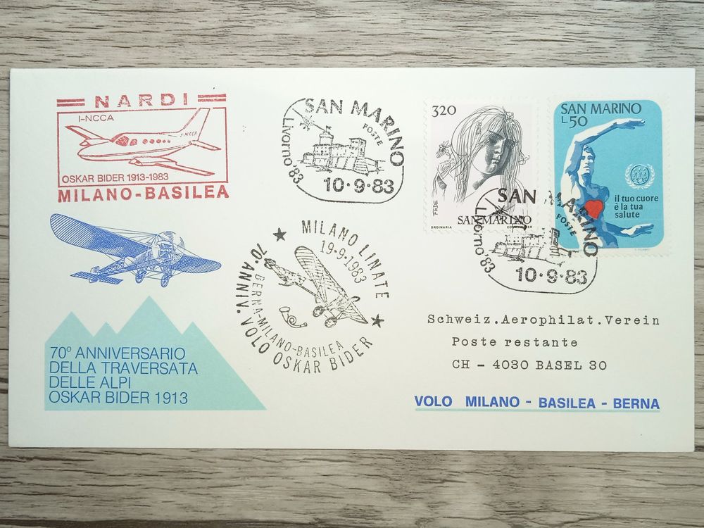 TR87 Enveloppe + Timbre San Marino 1983 Theme Aviation (Gebraucht) in ...