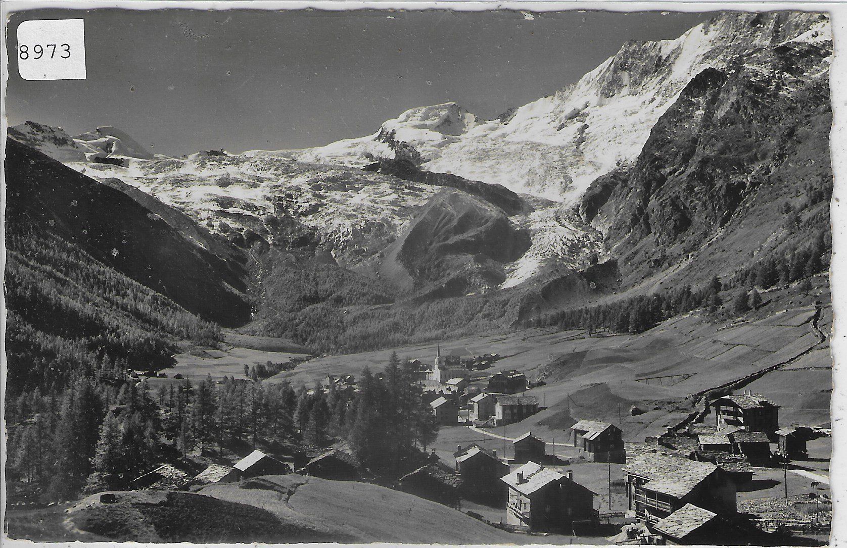 Cartoline postali: Saas-Fee - Generalansicht - Photo: E. Gyger – Usato da Ettingen venduto da Kartenplanet
