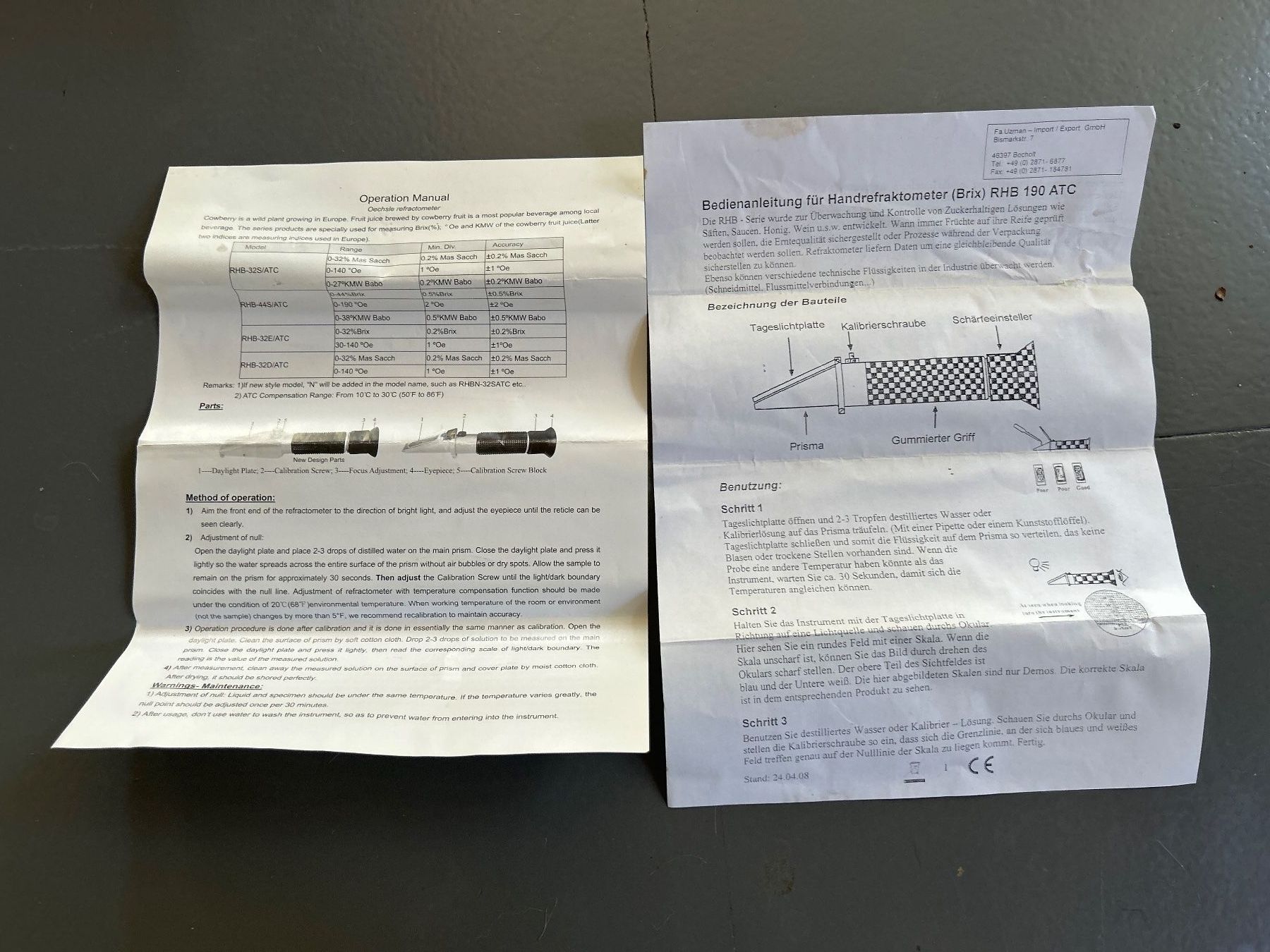 Misurare: Handheld Refraktometer RHB-40ATC mit Zubehoer – Usato da Küttigen venduto da skalop24 2