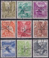 1935-37, Bundesverwaltung, Nr.19y-27y gestempelt, Kat: 225.-