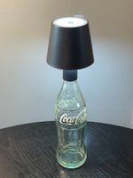 Tisch Lampe Coca Cola 1 Liter Glasflasche LED Akku dimbar
