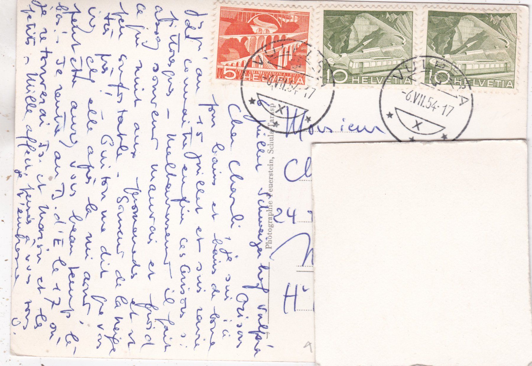 Cartoline postali: Haus in Sent 1954 – Usato da Herisau venduto da Lisegrat2008 1
