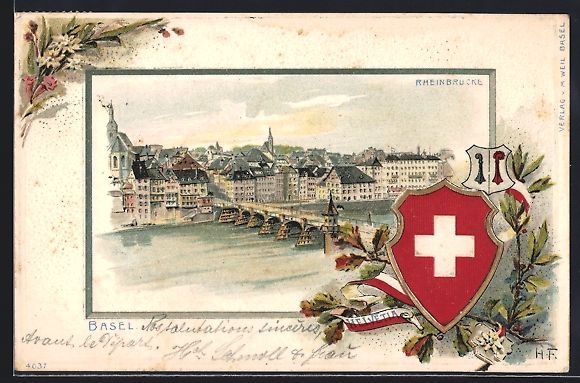 Ansichtskarten: Passepartout-Lithographie Basel, Ortspar – Gebraucht aus Berlin von bartko-reher