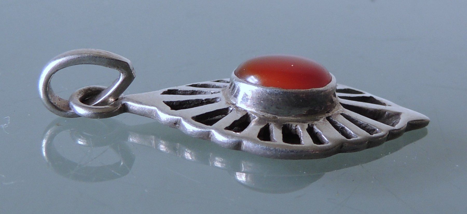 Ciondoli: Silber 925 Anhänger mit Karneol 40 mm – Usato da Waldenburg venduto da schaller707 2