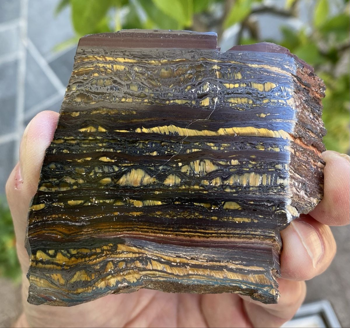 Mineralien & Heilsteine: Schöne Tiegereisen Platte  – Gebraucht aus Selzach von 321compac 2