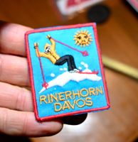 VINTAGE Badge RINERHORN DAVOS nos ST. GALLER STICKEREI