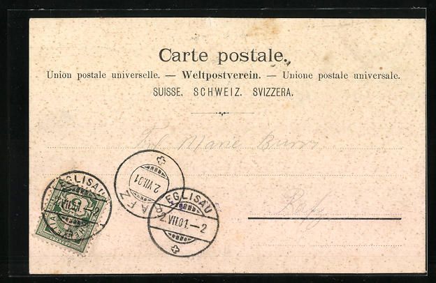 Cartoline postali: AK Eglisau, Totalansicht vom Ort, 1901 – Usato da Berlin venduto da bartko-reher 1