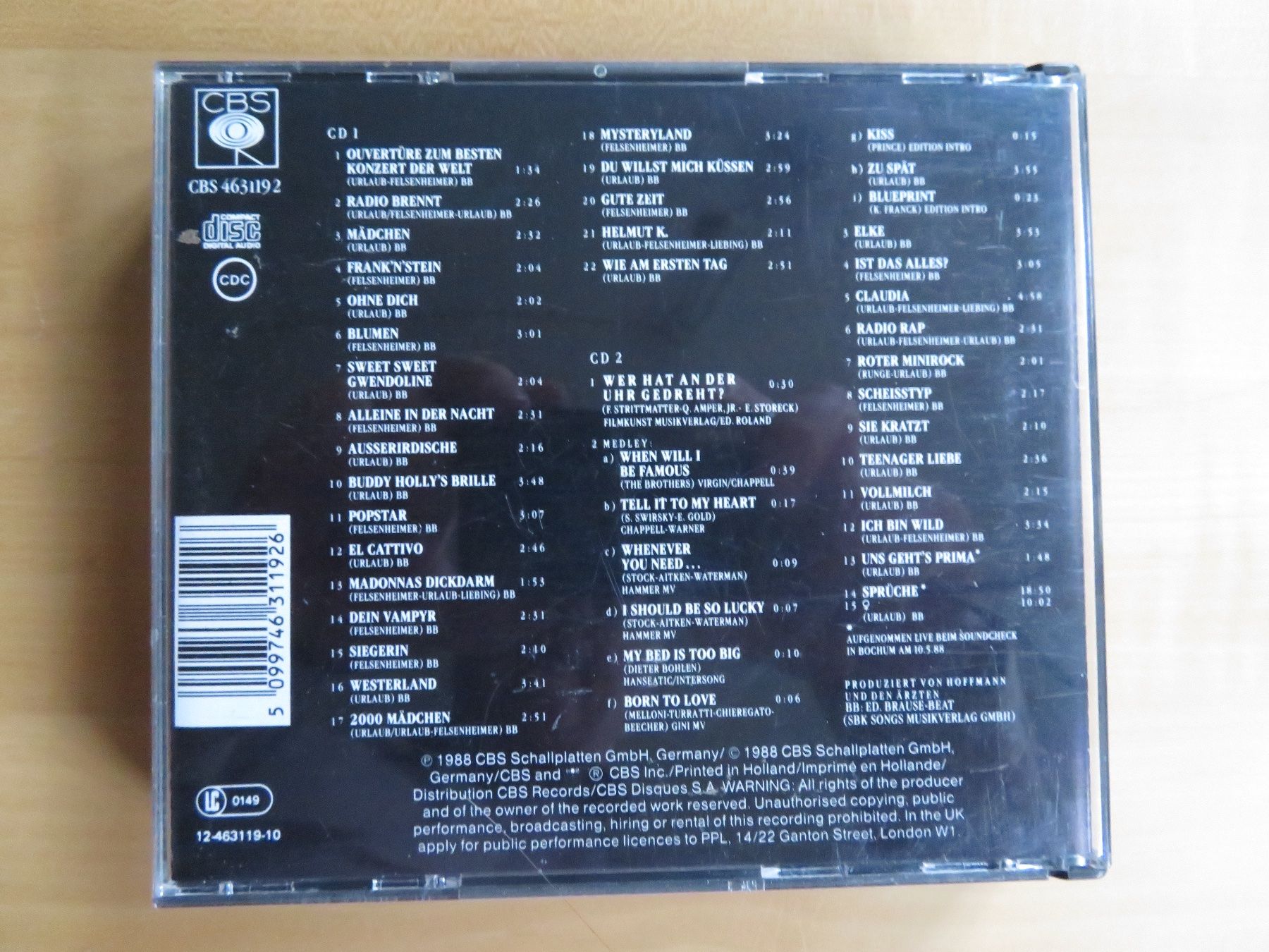 CDs: Die Ärzte: Live – D'occasion à Bern par mordswein 1