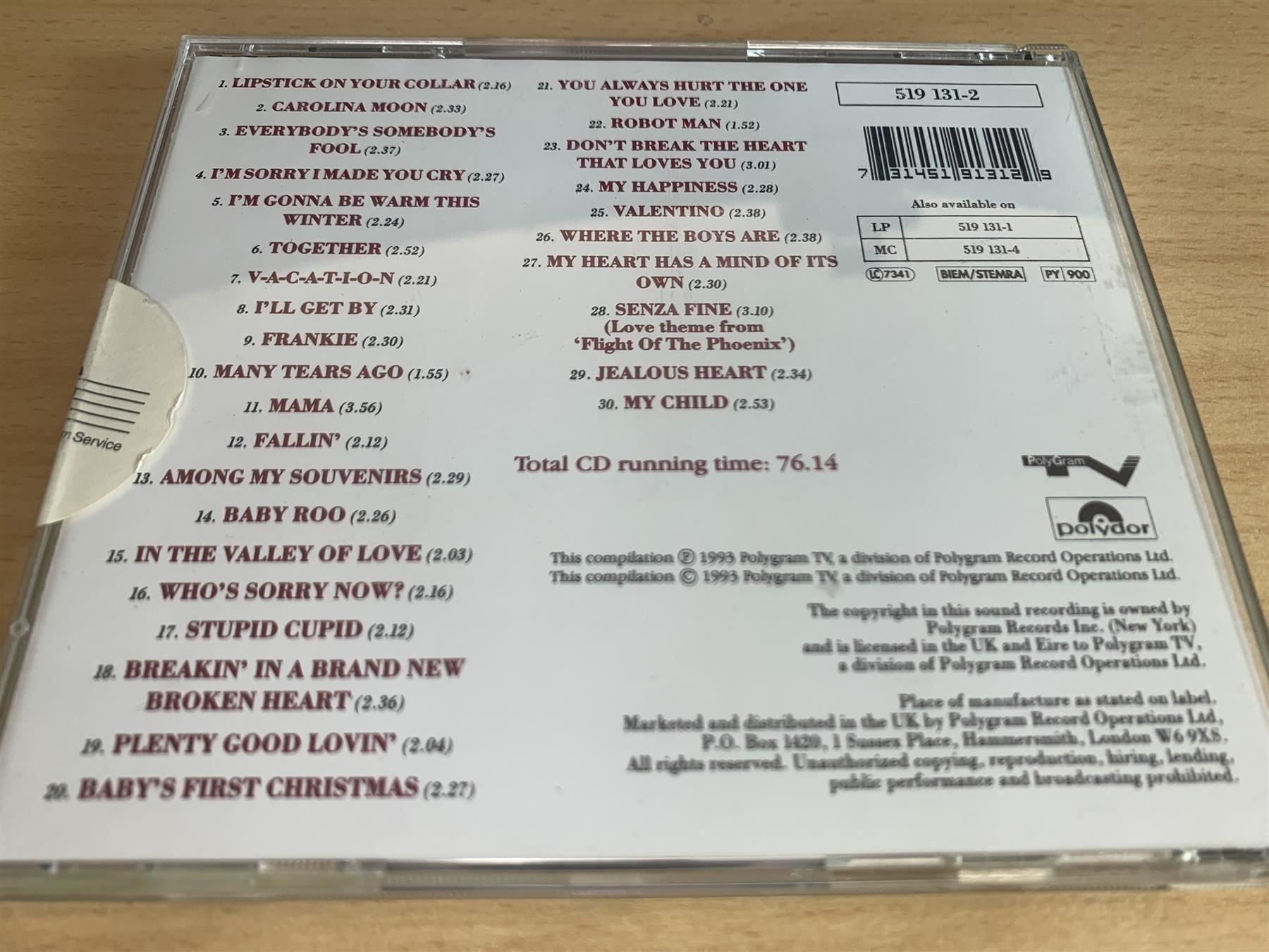 CD: Connie Francis – The Singles Collection – Usato da Rikon im Tösstal venduto da Alpenmutz 1