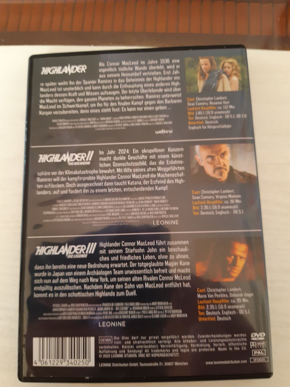 Tutti i DVDs: Highlander Trilogie mit Christopher Lambert – Nuovo (secondo la descrizione) da Domat-Ems venduto da nugipuff 1