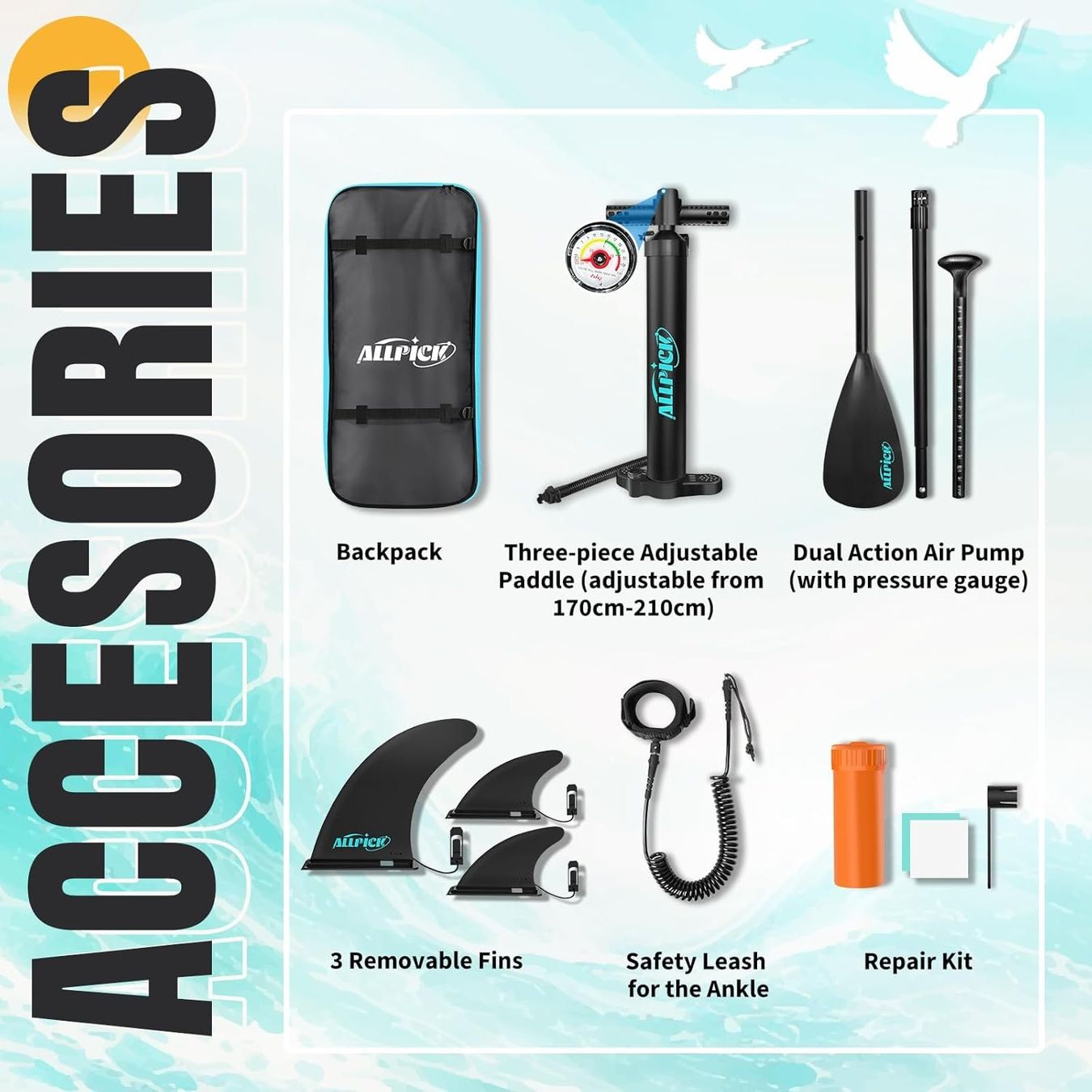 Tavole da surf e di nuoto: SUP Board 320cm aufblasbar Set Paddleboard Stand Up SUP NEU – Nuovo e nell'imballaggio originale da Wittenbach venduto da VELARO 1