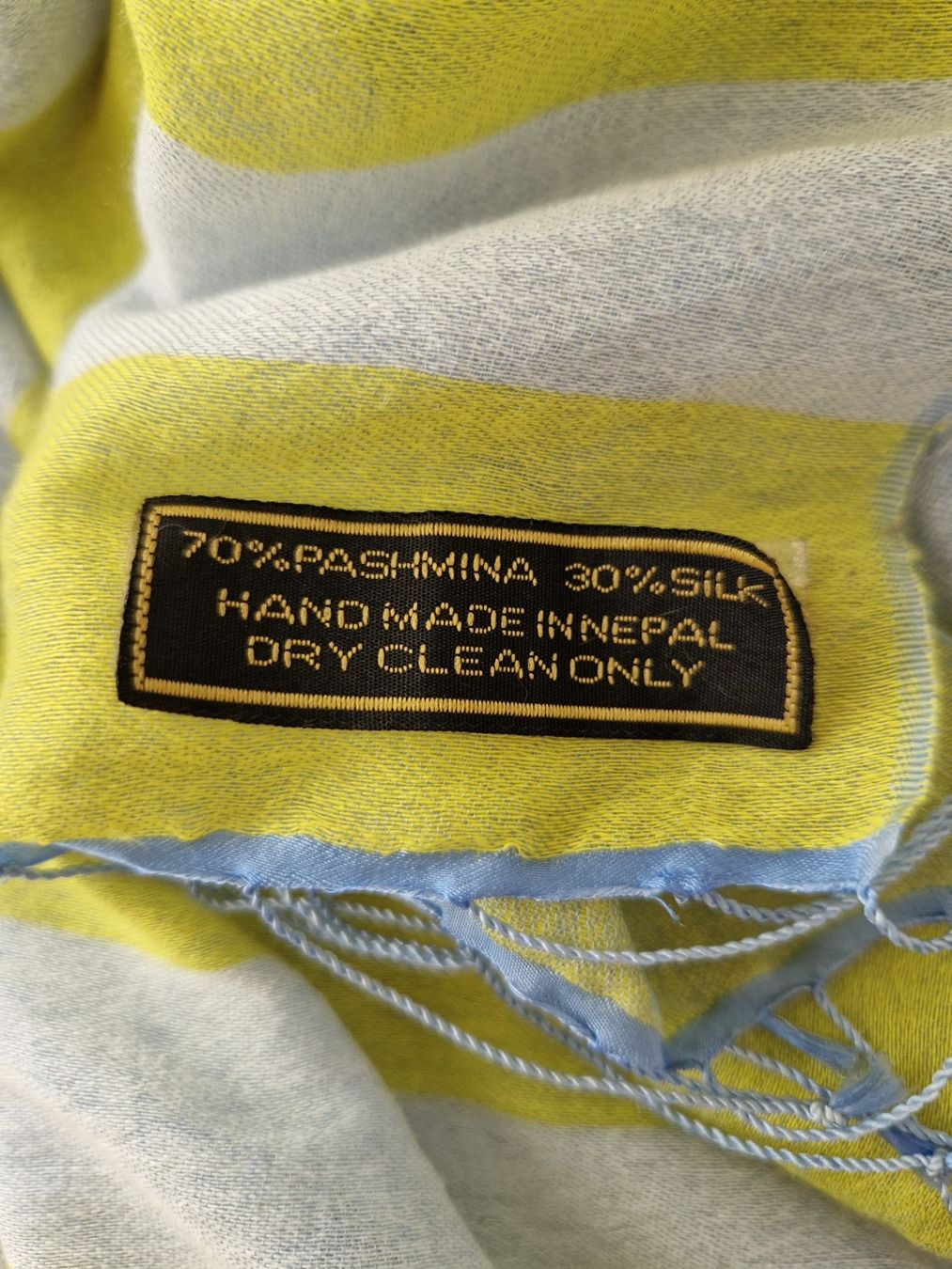 Foulard & Sciarpe: Echte Paschmina aus Nepal gelb blau – Usato da Erlinsbach SO venduto da ULIKH 1
