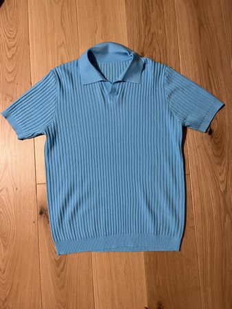 Hellblaues Sommer Polo Shirt, Grösse L, 100% Viscose