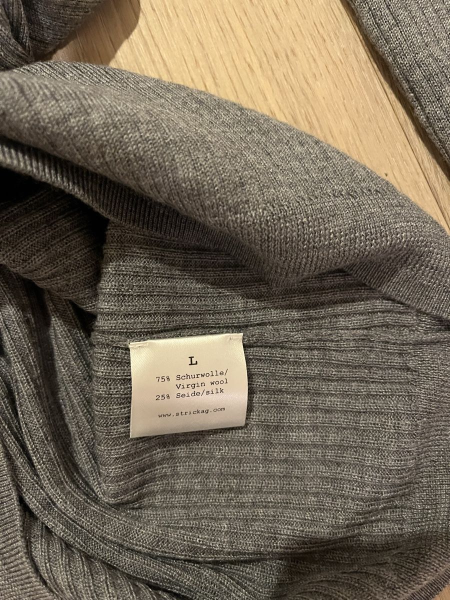 Maglioni & Felpe: Grauer Strickpullover aus Schurwolle und Seide, Gr. L – Usato da Schönenberg ZH venduto da mobalux1 3