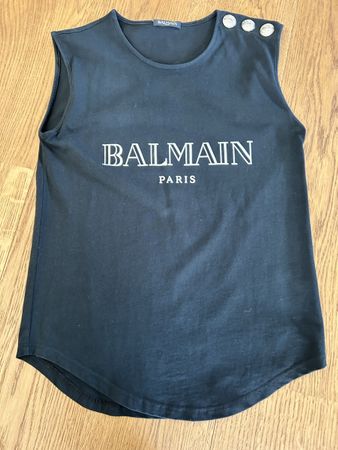 T-shirt Balmain noir avec boutons taille 38