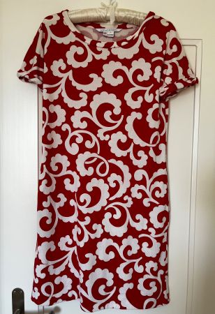 Diane von Furstenberg Kleid „Beth“ rot/weiss Gr. 8 (S)