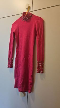 Vestito fucsia con strass misto viscosa tg. S/M