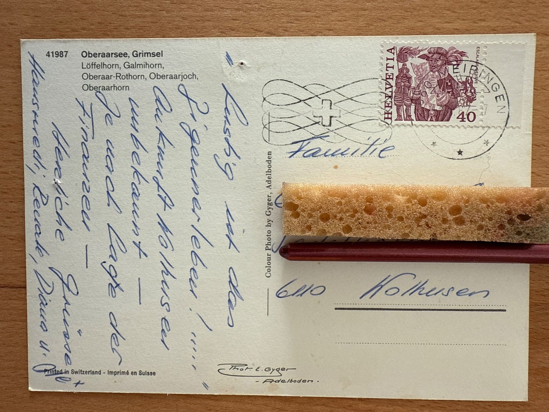 Cartoline postali: Oberaarsee Grimsel, Ansichtskarte gelaufen – Usato da Sempach Station venduto da blackhors 1