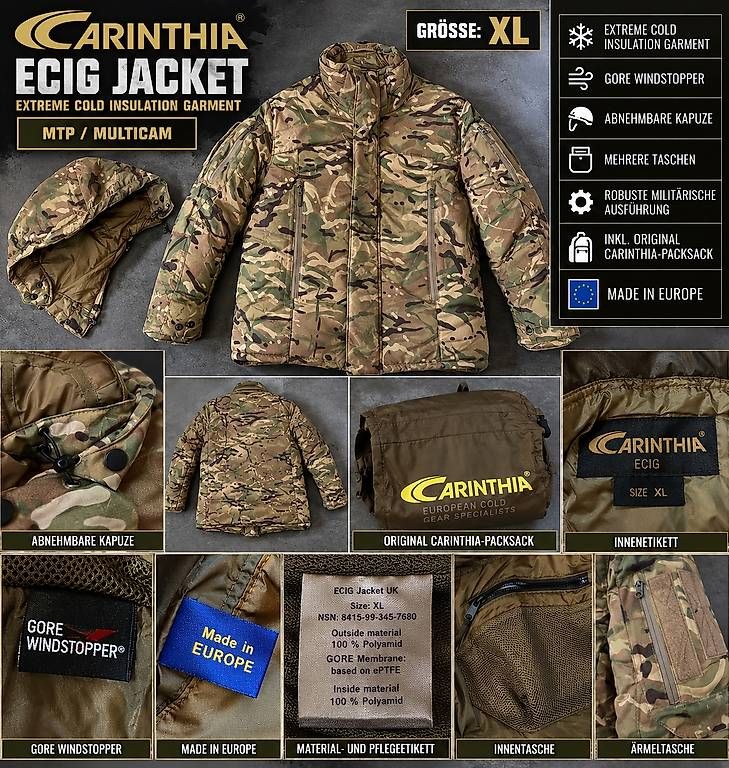 Giacche: Carinthia ECIG Extreme Cold Jacket MTP  XL – Usato da Rothenfluh venduto da BushOps