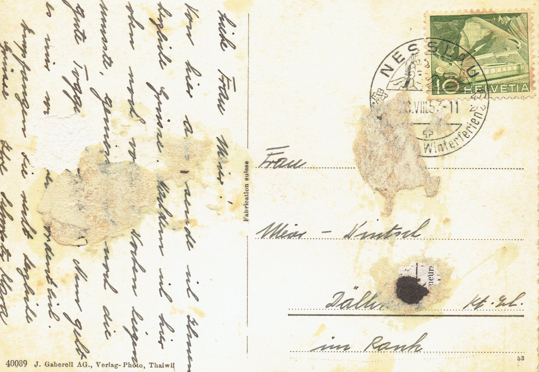 Cartes postales: Nesslau SG, um 1950 – D'occasion à Otelfingen par Schmitte9 1