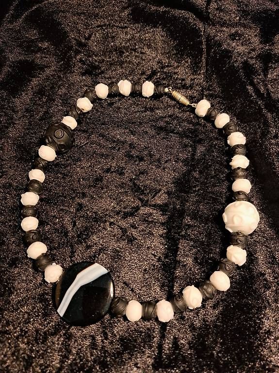 Catenine: Sardonyx Halskette Schwarz Weiss – Usato da Sennhof venduto da Susanne2010