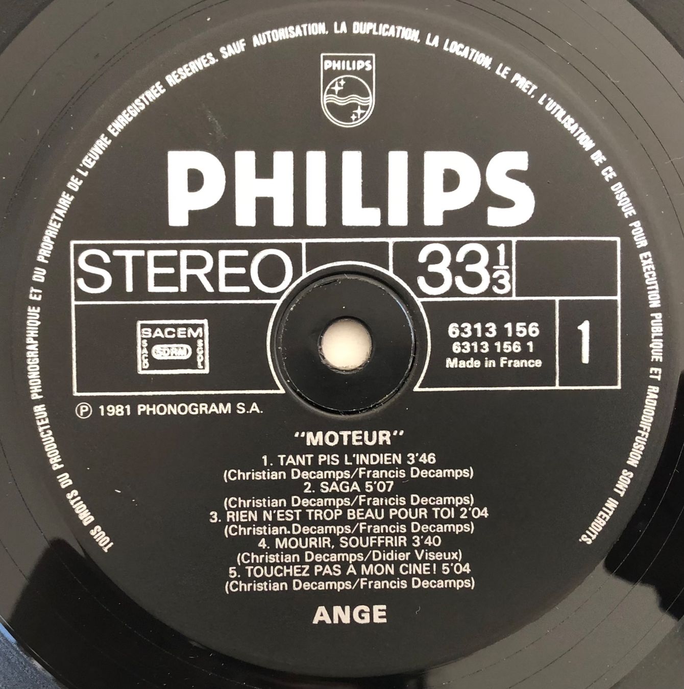 Dischi in vinile: ANGE - MOTEUR! – Usato da Poliez-Pittet venduto da Newtown-Records 2