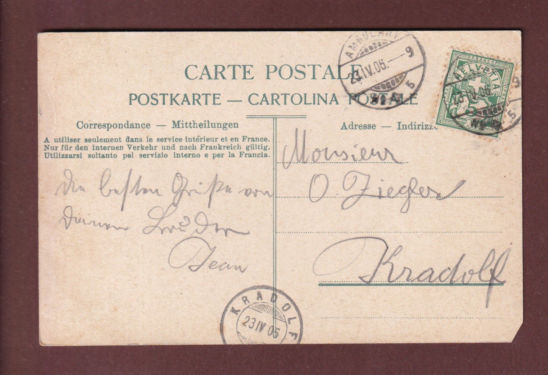 Cartes postales: AARAU - Teilansicht - 1906 – D'occasion à Pully par nicecards-shop 1