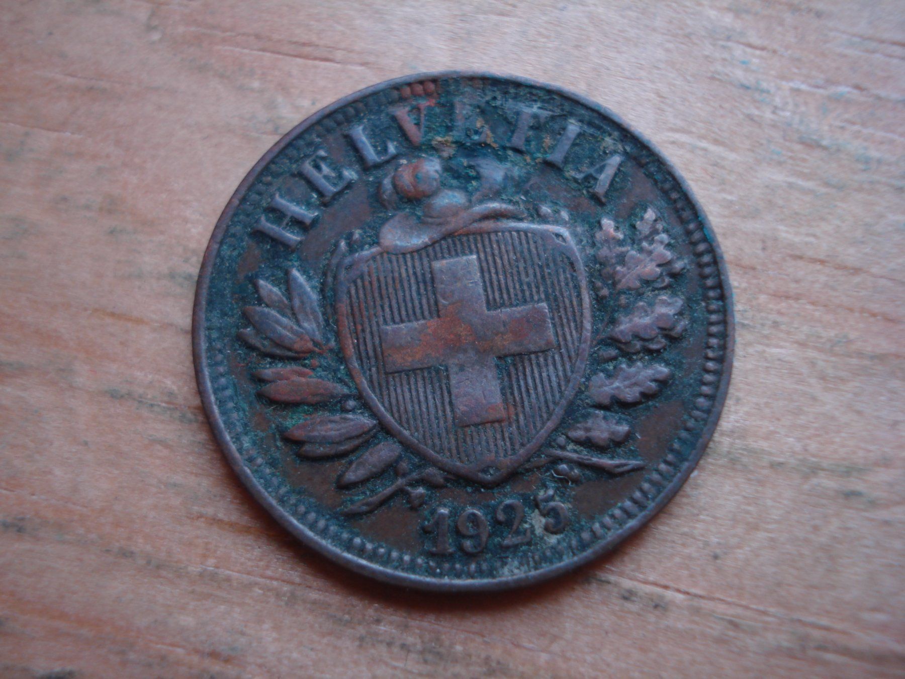 Alle Münzen: (W5) 2 Rappen 1925 – Gebraucht aus Erlach von Net-Coins
