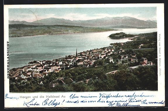 Horgen, Teilansicht und die Halbinsel Au | Kaufen auf Ricardo