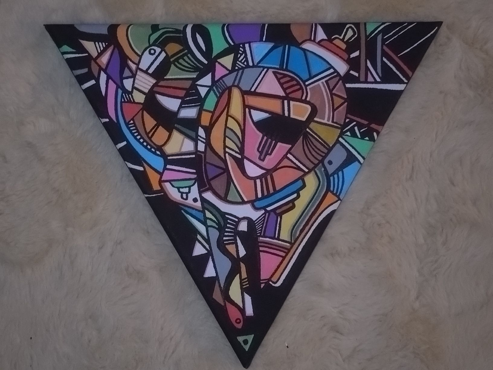 Dipinti: Tableau triangulaire abstrait, artiste TOAST 2016 Doodle – Nuovo (secondo la descrizione) da Farvagny-le-Grand venduto da LaCaverne