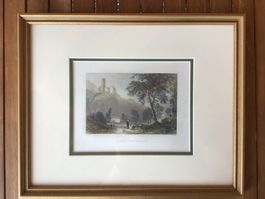Gravure Château de la Bâtiaz