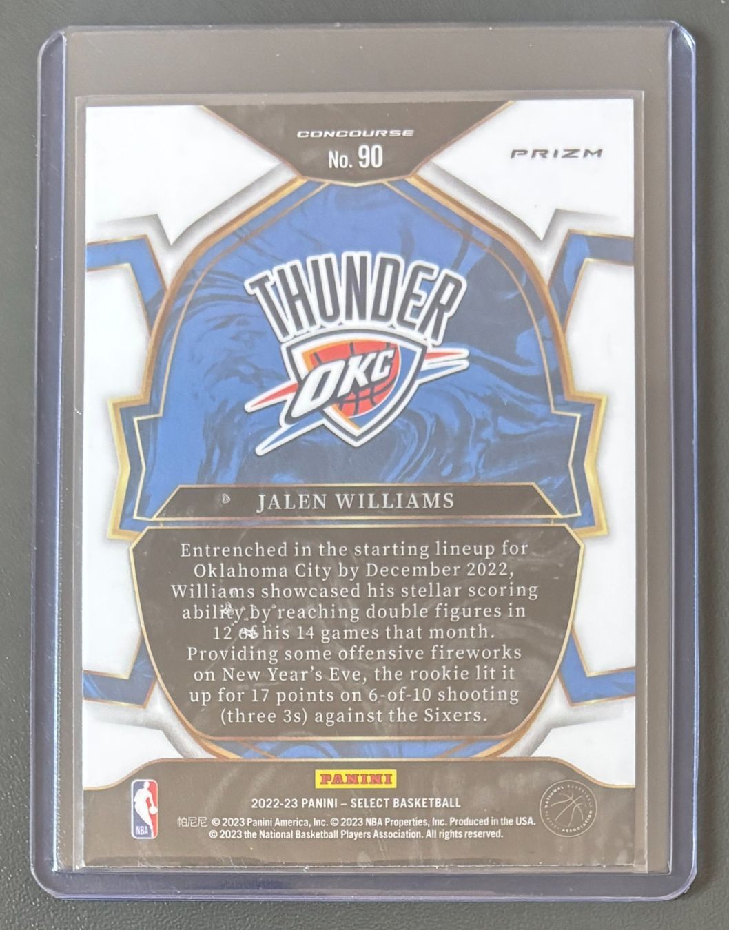 Cartoline: NBA Jalen Williams 2022 Select Silver Prizm Parallel Rookie – Nuovo (secondo la descrizione) da Muri b. Bern venduto da winningloser 1