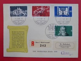 1948 Nr.281-284 auf KELLERHALS-Brief mit Halbmond-Stempel.