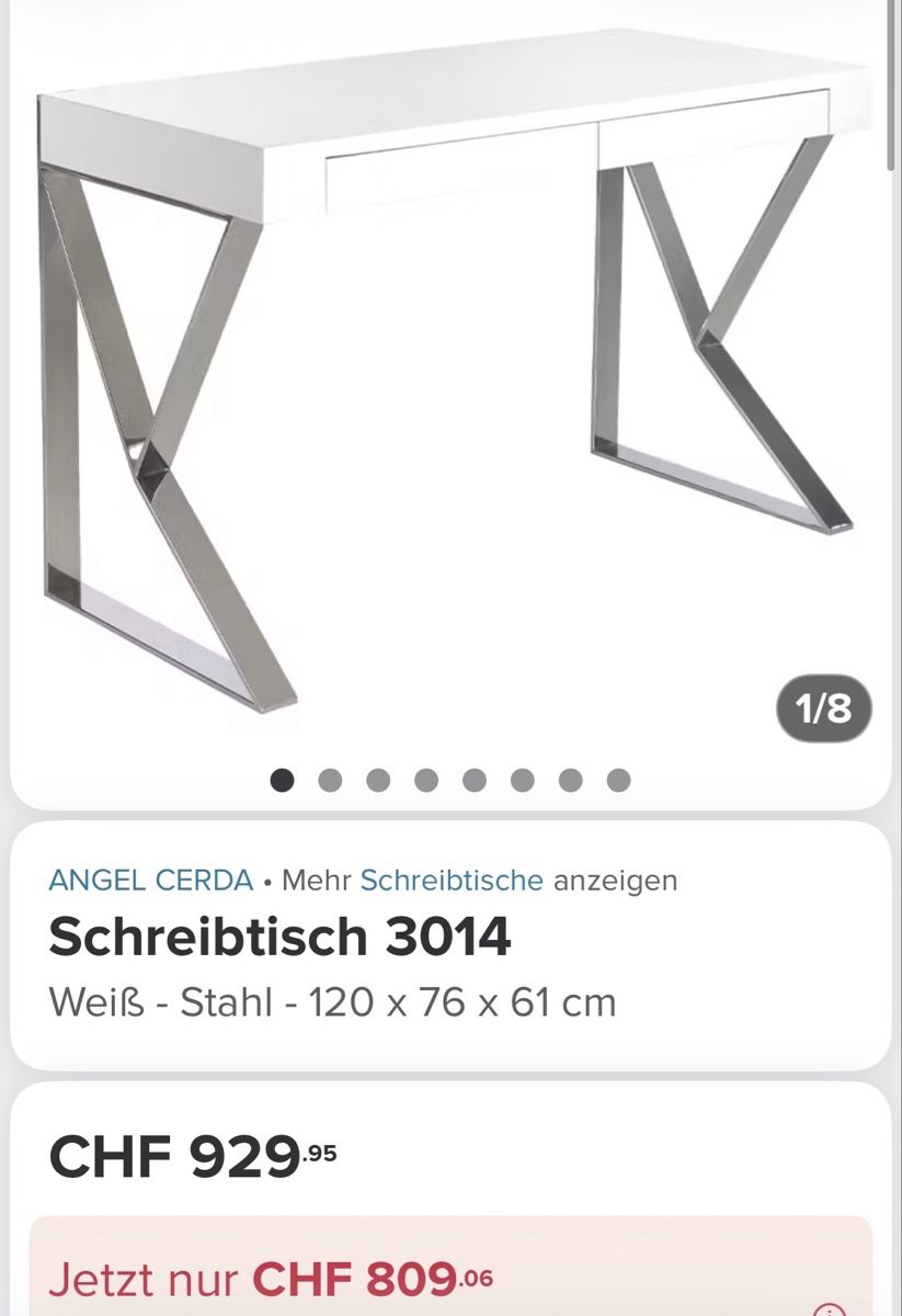 Schreibtische: Schreibtisch ANGEL CERDA – Neu (gemäss Beschreibung) aus Meilen von vanotti 1