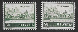 1941: Flugpost 50 Rp.Nr.F29 mit Doppelprägung **