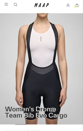 MAAP Damen Bib Shorts Drome Team Evo Cargo Schwarz XS