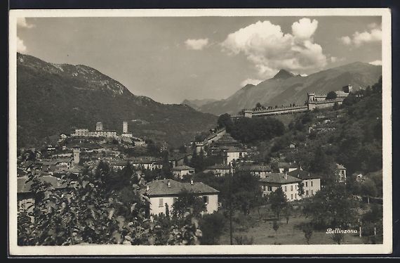 Cartoline postali: AK Bellinzona, Teilansicht mit Burg – Usato da Berlin venduto da bartko-reher