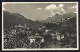 AK Bellinzona, Teilansicht mit Burg