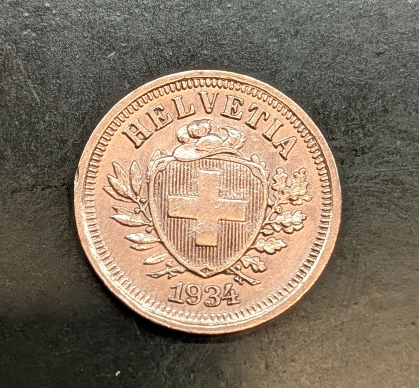 Tutti le monete: 1 Rp. 1934 Bronze – Usato da Zetzwil venduto da Spitz70