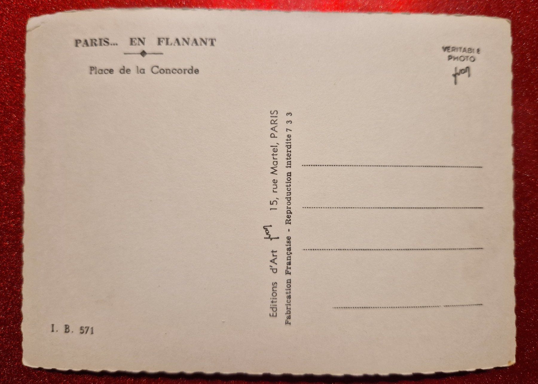 Cartoline postali: Place de la Concorde rar – Usato da Melchnau venduto da Arthurius 1